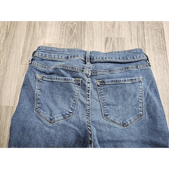 Old Navy Jeans Womens 4 Petite Blue Medium Wash Rockstar Mid-Rise Skinny Stretch - Picture 3 of 11